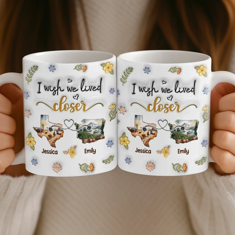Custom Long Distance Mug - Personalized Best Friend Christmas Birthday Gifts For Women, Besties, Sisters, BFF - Always Better When We Are Together