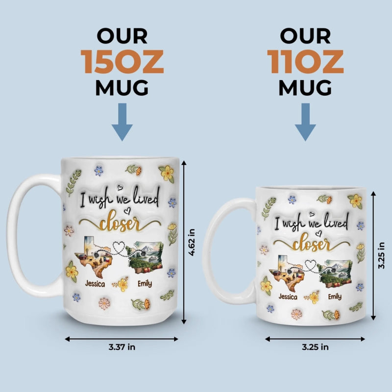 Custom Long Distance Mug - Personalized Best Friend Christmas Birthday Gifts For Women, Besties, Sisters, BFF - Always Better When We Are Together