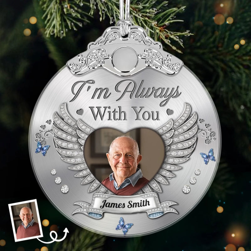 Custom Photo Glass Ornament - Personalized Christmas Memorial Sympathy Gifts For Loss Of Mom, Dad - A Life That Shines On