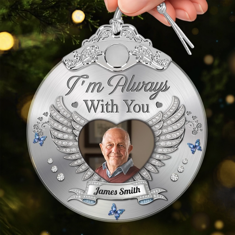 Custom Photo Glass Ornament - Personalized Christmas Memorial Sympathy Gifts For Loss Of Mom, Dad - A Life That Shines On