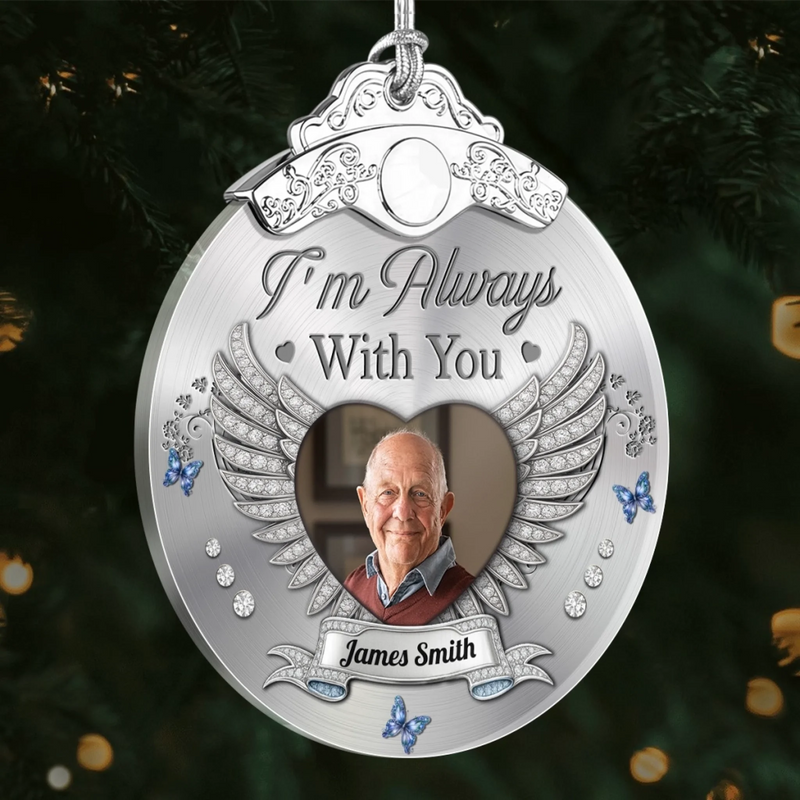 Custom Photo Glass Ornament - Personalized Christmas Memorial Sympathy Gifts For Loss Of Mom, Dad - A Life That Shines On