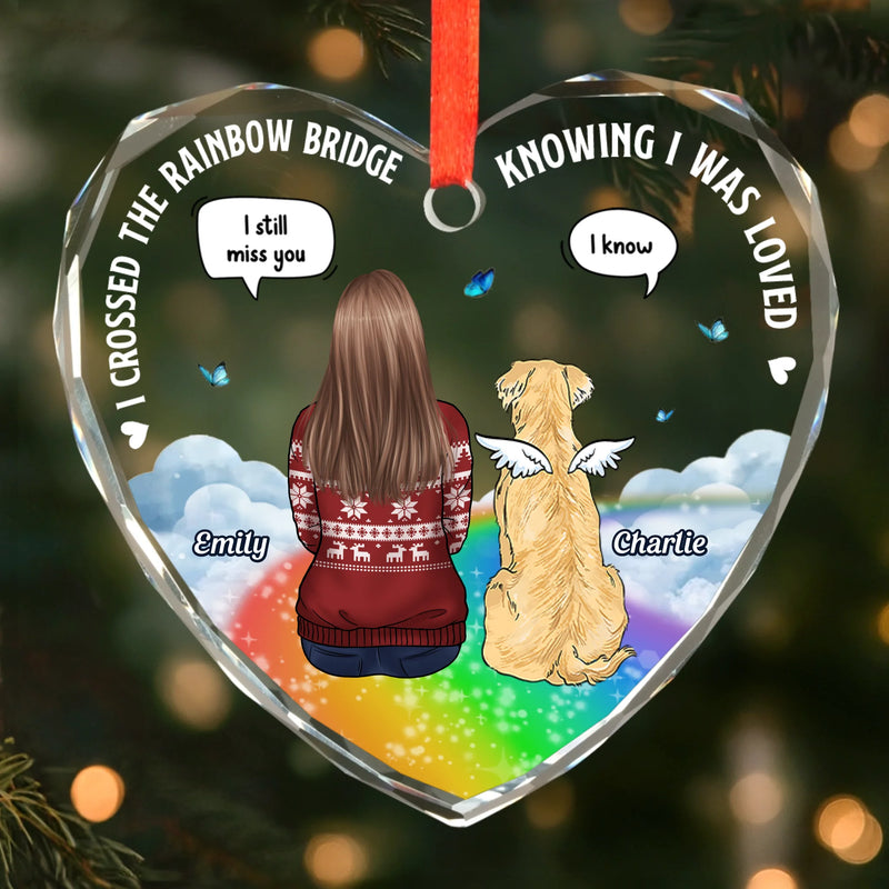 Custom Heart Glass Ornament -  Personalized Pet Christmas Memorial Sympathy Gifts For Dogs, Cats - In Loving Memory Of You