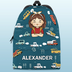 Custom Name Vehicle Gifts for Boys - Personalized Kid Backpack