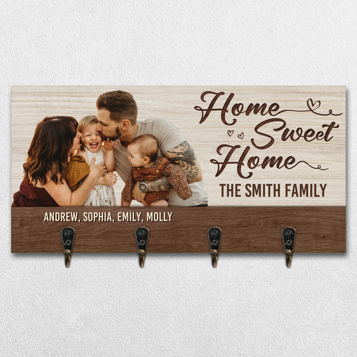 Custom Photo Key Hanger, Key Holder - Personalized Birthday Gifts For Mom, Dad, Kids - Your Welcome Starts Here