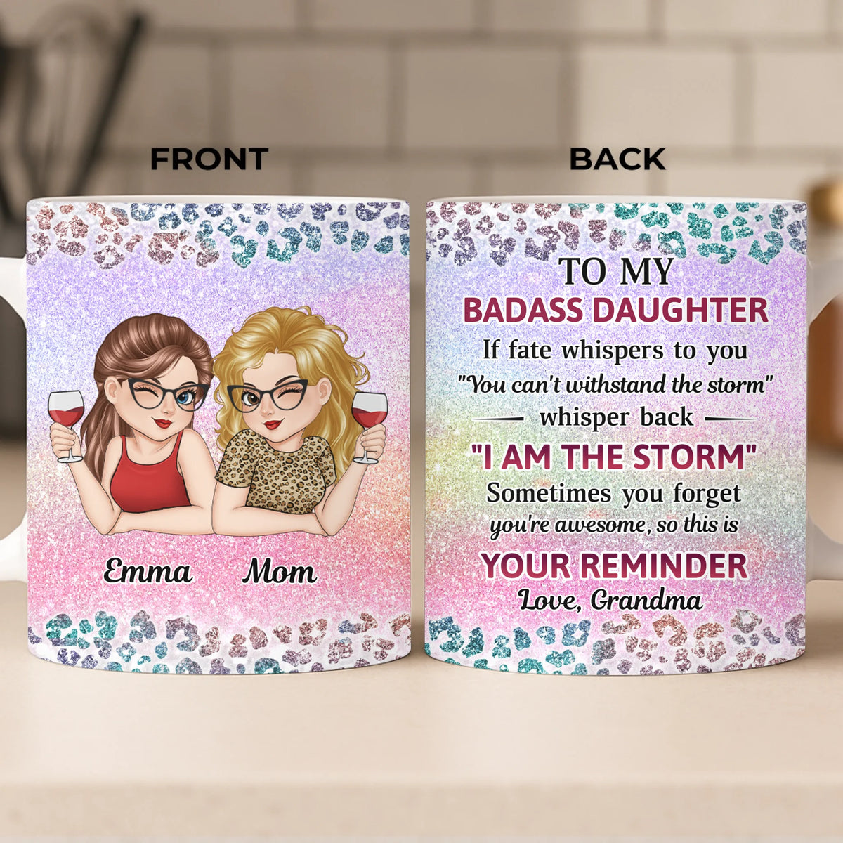 Custom Mug - Personalized Birthday Gifts For Mom, Daughter - Two Souls, One Forever Bond