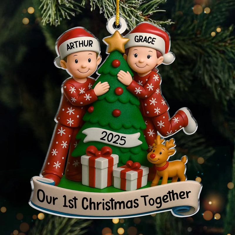 Custom Acrylic Ornament - Personalized Anniversary Christmas Wedding Gifts For Husband And Wife, Him And Her - The Best Present Is Being With You