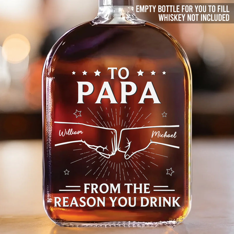 From Your Little Headache, With Love - Family Personalized Custom Whiskey Bottle - Father's Day, Gift For Dad, Grandpa