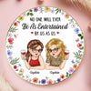 Custom Full-Print Round Jewelry Dish - Personalized Best Friend Birthday Gifts For Women, Besties, Sisters, BFF - We Talk, We Laugh, We Wine