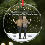 Custom Circle Glass Ornament - Personalized Best Friend Christmas Birthday Gifts For Best Friends, BFF - Best Days Shared With You