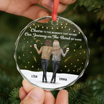 Custom Circle Glass Ornament - Personalized Best Friend Christmas Birthday Gifts For Best Friends, BFF - Best Days Shared With You