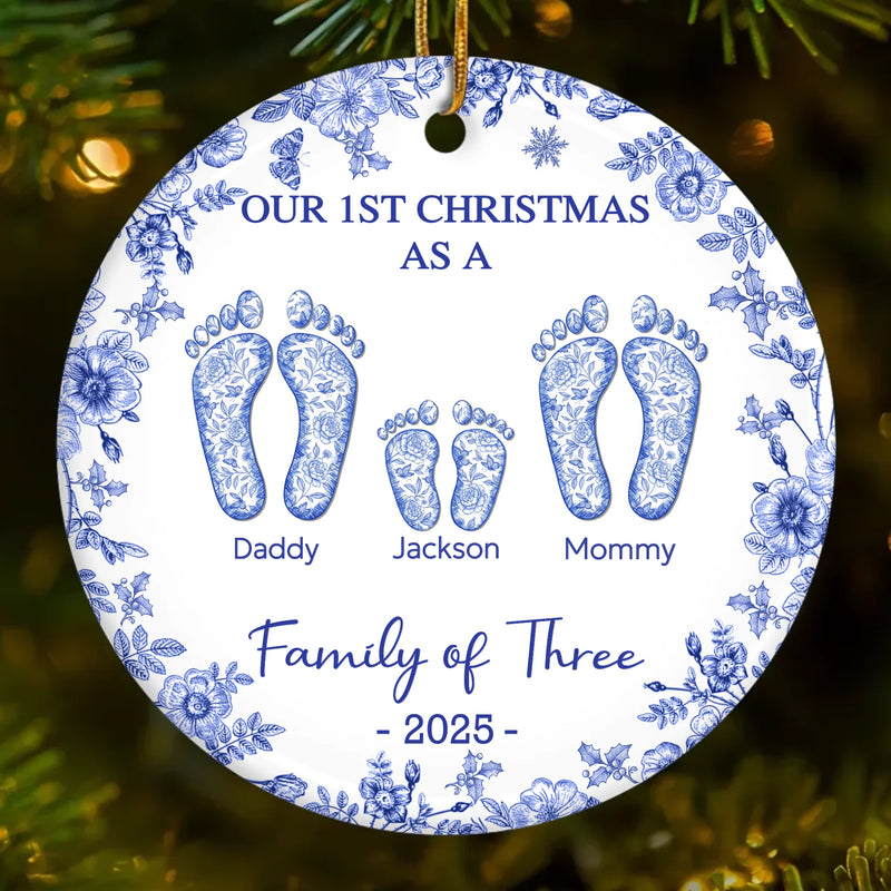 Custom Ceramic Ornament - Personalized Christmas Birthday Gifts For Mom, Dad, Kids - Love Wrapped In Christmas Joy