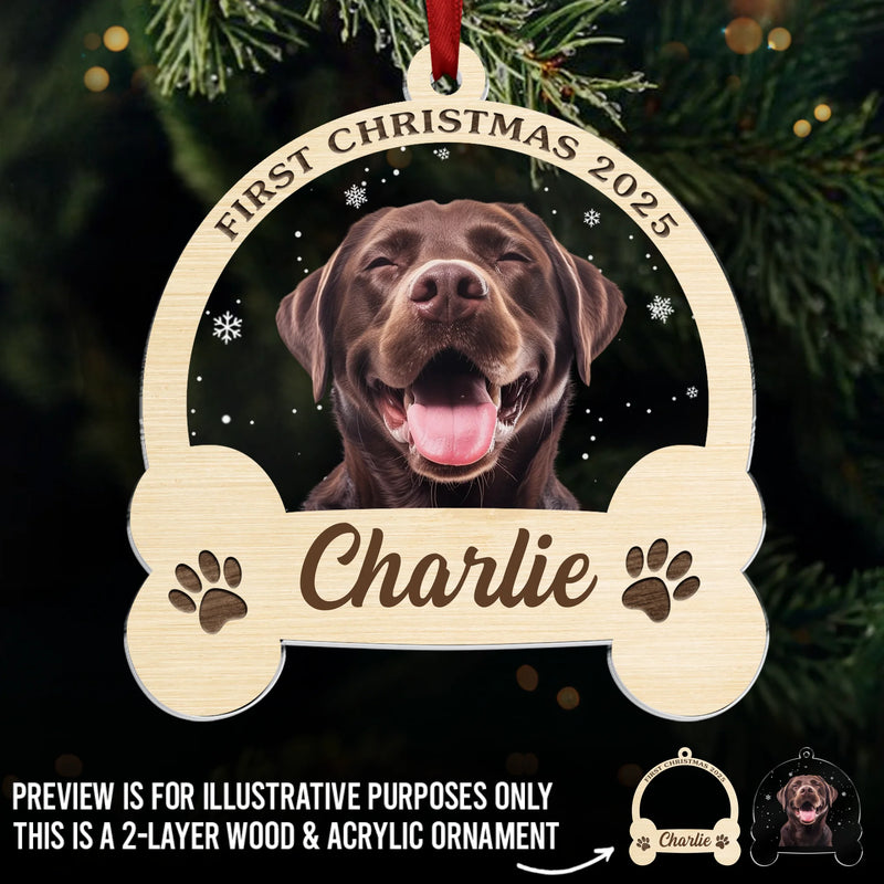 Custom Photo Wood & Acrylic Ornament - Personalized  Christmas Birthday Gifts For Dog Cat Lovers, Dog Dad And Mom, Cat Owners - Santa’s Goodest Helper