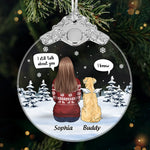 Custom Glass Ornament - Personalized Pet Christmas Memorial Sympathy Gifts For Dogs - Love Never Leaves