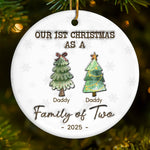 Family Is Like A Christmas Tree, It Needs Love To Shine Bright - Family Personalized Custom 3D Inflated Effect Printed Ornament - Ceramic Round Shaped - Christmas Gift For Family Members, First Christmas