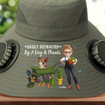 Custom Hat With Fans Solar Power - Personalized Garden Gifts For Dog Lovers, Gardeners - Garden Goals and Furry Friends