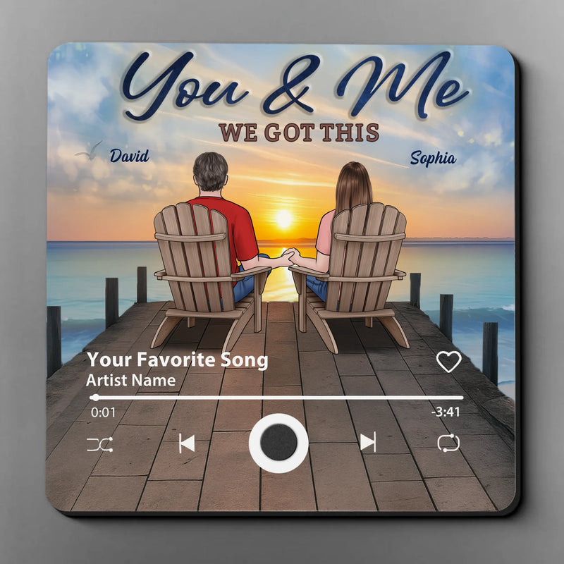 Custom Music Fridge Magnet That Can Play Songs - Personalized Anniversary Wedding Gifts For Husband And Wife, Him And Her - Loving You On Repeat