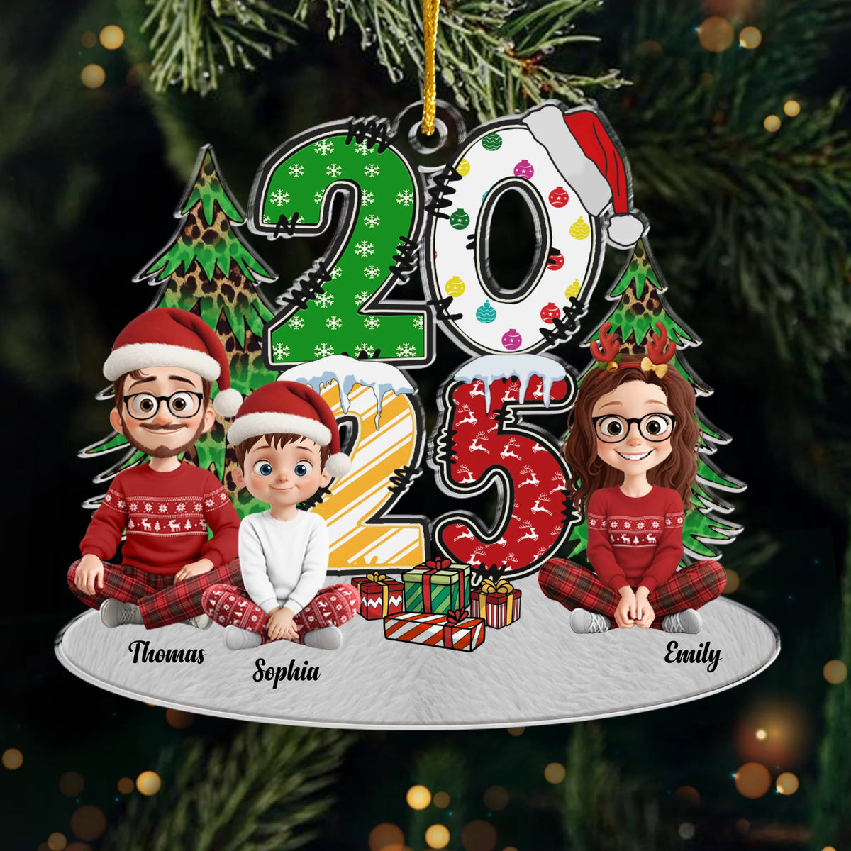 Custom Acrylic Ornament - Personalized Christmas Birthday Gifts For Mom, Dad, Kids - Our Christmas Crew