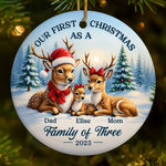 Custom Name First Christmas Family Gifts - Personalized Ceramic Ornament