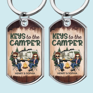 Custom Keychain - Personalized Anniversary Wedding Gifts For Husband And Wife, Him And Her, Campers - Keys To The Camper