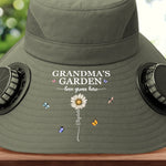 Custom Hat With Fans Solar Power - Personalized Garden Gifts For Grandma, Gardeners, Mom - Garden Of Love And Legacy
