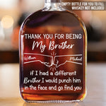 Custom Name Funny Brother Gifts - Personalized Round Whiskey Bottle