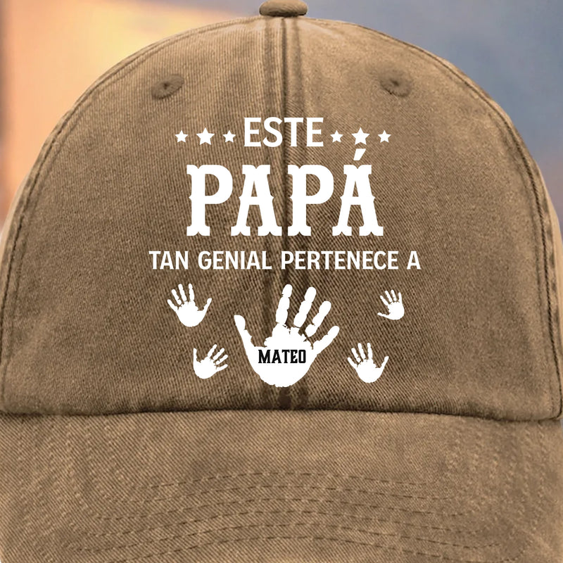 Gorra de Béisbol Personalizada de Mezclilla Vintage Lavada – Regalos de Cumpleaños Personalizados para Papá, Abuelo – Abuelo Orgulloso De Sus Nietos Favoritos