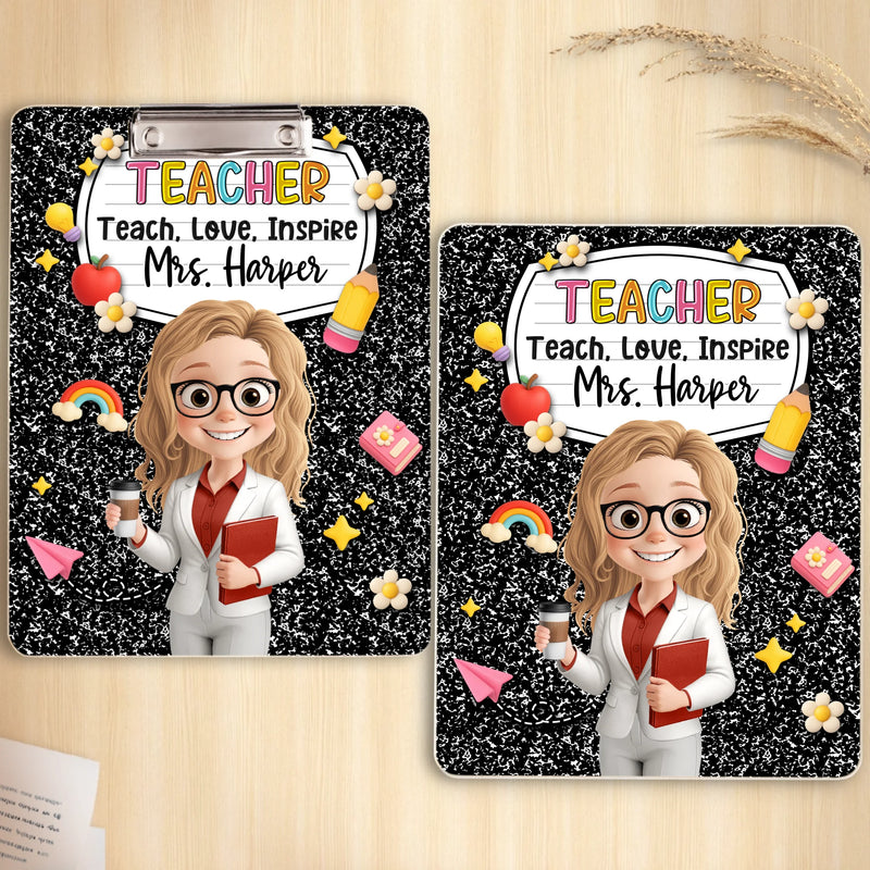 Custom Printed Acrylic Clipboard - Personalized Back To School Gifts For Teachers - Teaching Comes From The Heart