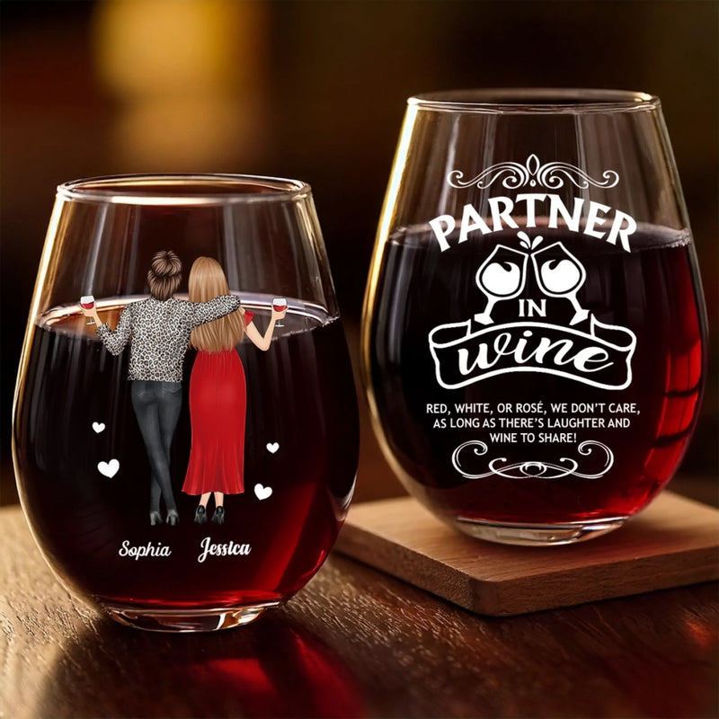 Custom Wine Glass - Personalized Best Friend Christmas Birthday Gifts For Women, Besties, Sisters, BFF - Life Sparkles With True Friends