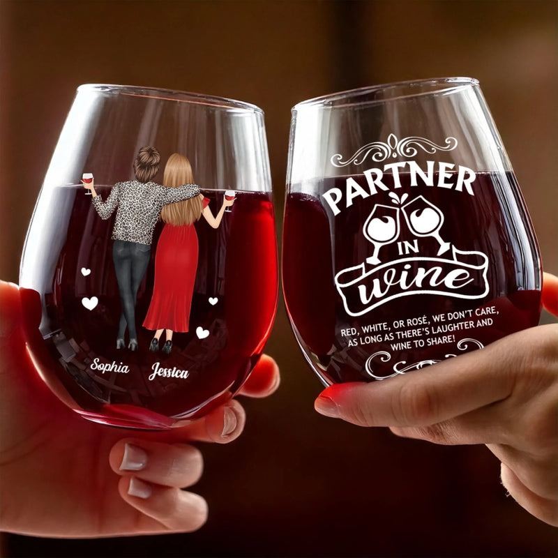 Custom Wine Glass - Personalized Best Friend Christmas Birthday Gifts For Women, Besties, Sisters, BFF - Life Sparkles With True Friends