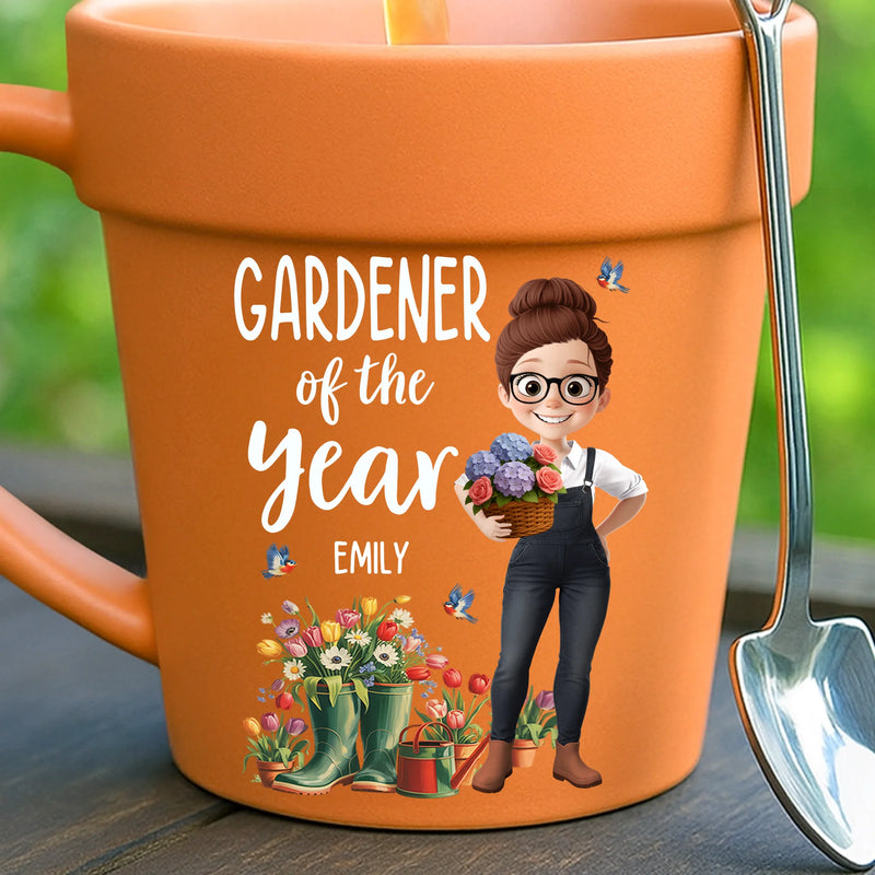 Custom Plant Pot Ceramic Mug - Personalized Garden Gifts For Gardeners - Plant Parent Vibes - Flower Pot Mug