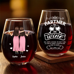 Custom Wine Glass - Personalized Best Friend Christmas Birthday Gifts For Best Friends, Sisters, BFF - Life Sparkles With True Friends