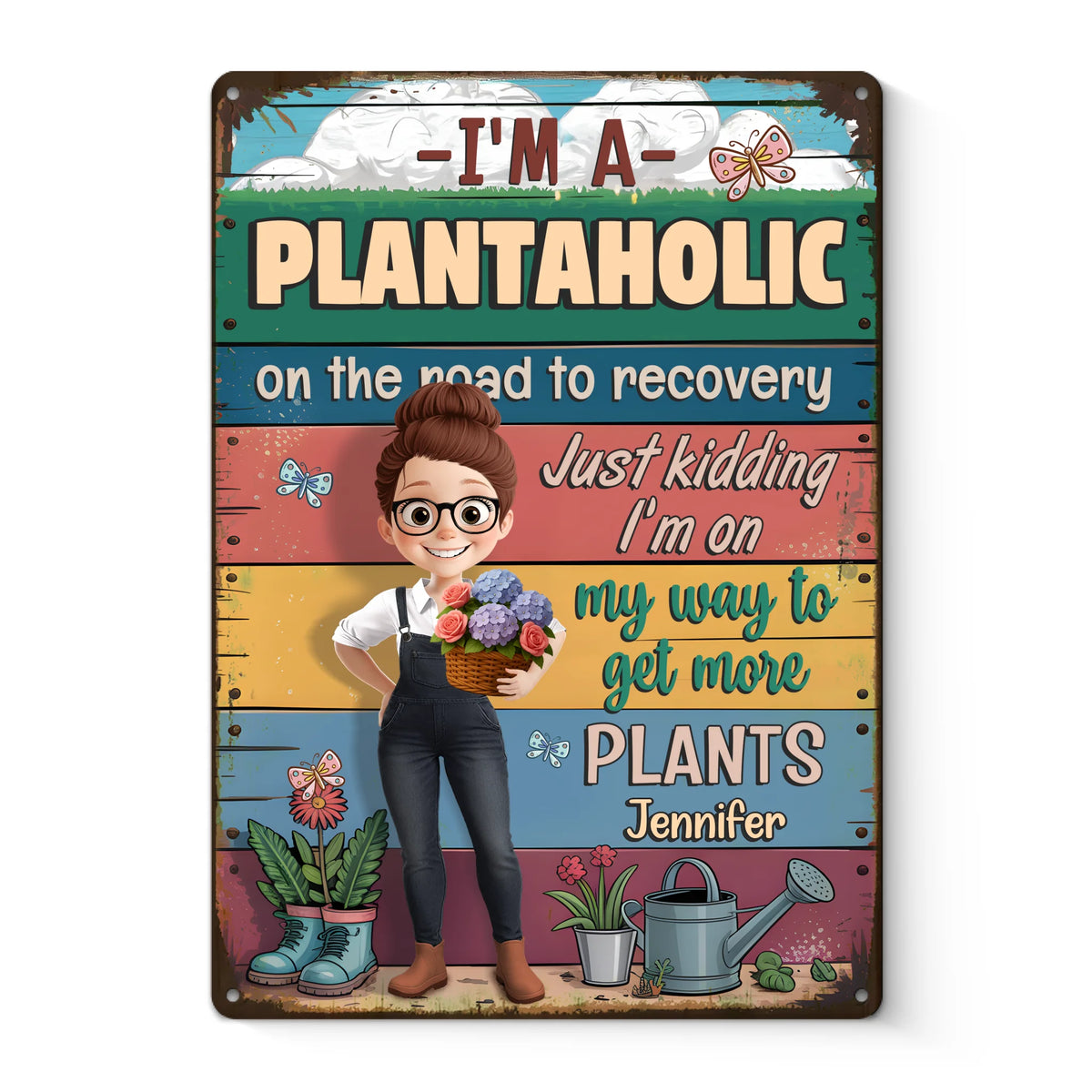 Planting Is Healing - Family Personalized Custom Home Decor Metal Sign - Gift For Yourself, Best Friends, Siblings, Family Members, Gardening Lovers