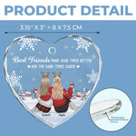 Custom Heart Glass Ornament - Personalized Best Friend Christmas Birthday Gifts For Best Friends, BFF - Life Is Brighter With You