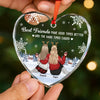 Custom Heart Glass Ornament - Personalized Best Friend Christmas Birthday Gifts For Women, Besties, Sisters, BFF - Life Is Brighter With You