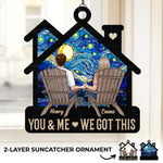 In This House, Love Lives - Couple Personalized Window Hanging Suncatcher Ornament - Gift For Husband, Wife, Couple