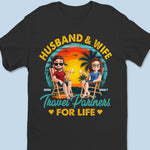 Couples Who Roam Together - Couple Personalized Custom Unisex T-shirt, Premium T-shirt, Hoodie - Summer Vacation Gift For Husband Wife, Anniversary, Travel Lovers