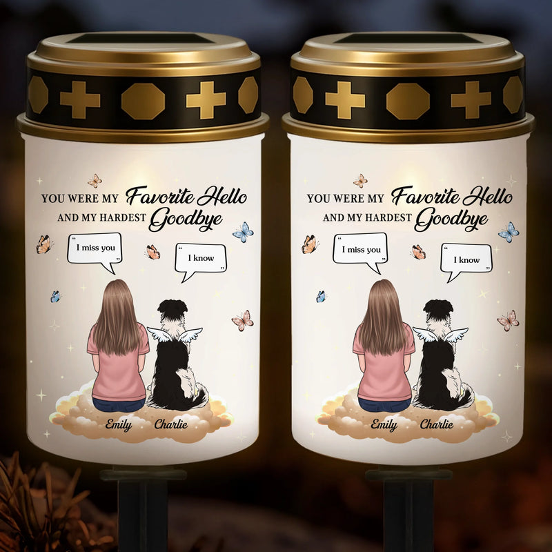 Custom Solar Stake Lights - Personalized Pet Memorial Sympathy Gifts For Dogs - My Hardest Goodbye, Forever Missed
