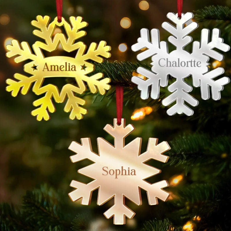Custom Mirrored Acrylic Ornament - Personalized Christmas Birthday Gifts For Mom, Dad, Kids - Sparkle Of Togetherness