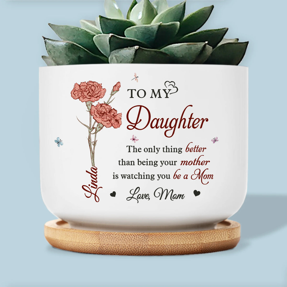 From My Heart, You Grew - Family Personalized Custom Home Decor Ceramic Plant Pot - Mother's Day, House Warming Gift For Mom, Daughter