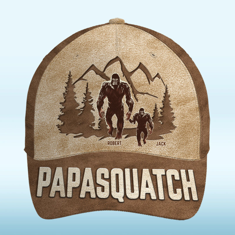 Walkin' With My Little Squatches - Family Personalized Custom Hat, All Over Print Classic Cap - Father's Day, Gift For Dad, Grandpa