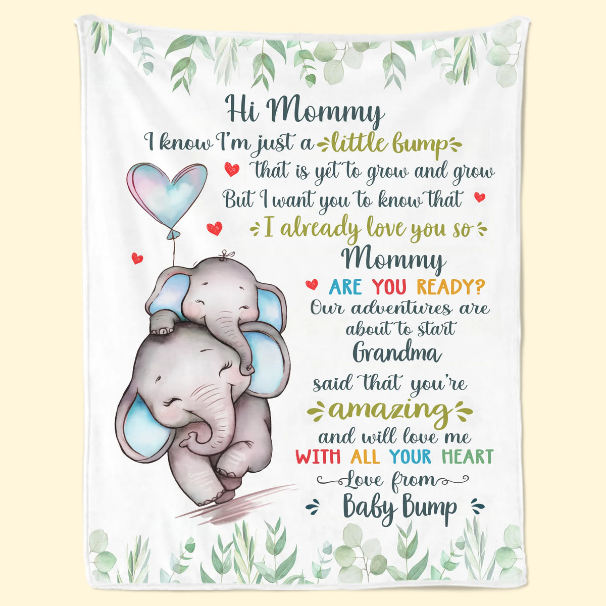 Already Your Baby, Forever Loved - Family Personalized Custom Blanket - Mother's Day, Baby Shower Gift, Gift For First Mom
