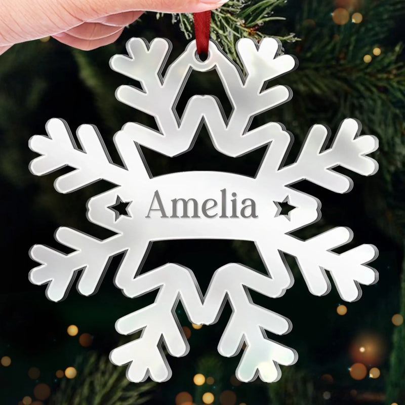 Custom Mirrored Acrylic Ornament - Personalized Christmas Birthday Gifts For Mom, Dad, Kids - Sparkle Of Togetherness