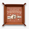 Dad’s Pocket Drop Zone - Family Personalized Custom Leather Valet Tray - Father's Day, Gift For Dad, Grandpa