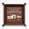 Dad’s Pocket Drop Zone - Family Personalized Custom Leather Valet Tray - Father's Day, Gift For Dad, Grandpa