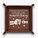 Dad’s Pocket Drop Zone - Family Personalized Custom Leather Valet Tray - Father's Day, Gift For Dad, Grandpa