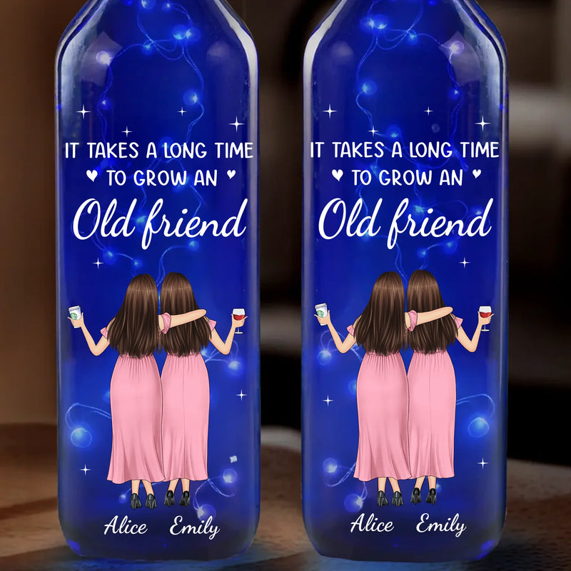 Best Friends Make The Best Memories - Bestie Personalized Custom Blue Bottle Lamp - Gift For Best Friends, BFF, Sisters