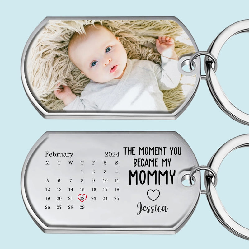 Custom Photo My Mom Is The Best - Family Personalized Custom Keychain - Mother's Day, Baby Shower Gift, Gift For First Mom