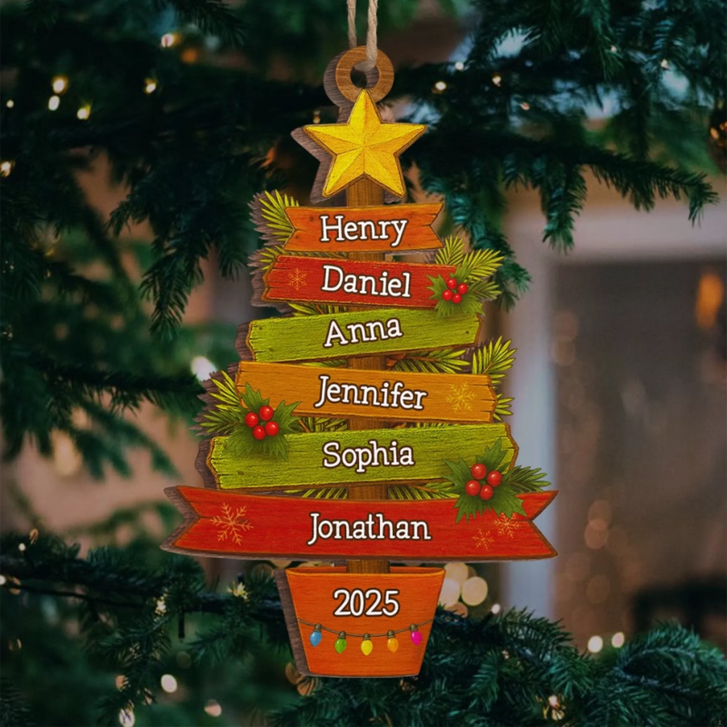 Custom Wood Ornament - Personalized Christmas Birthday Gifts For Mom, Dad, Kids - Spelling Love, Letter By Letter