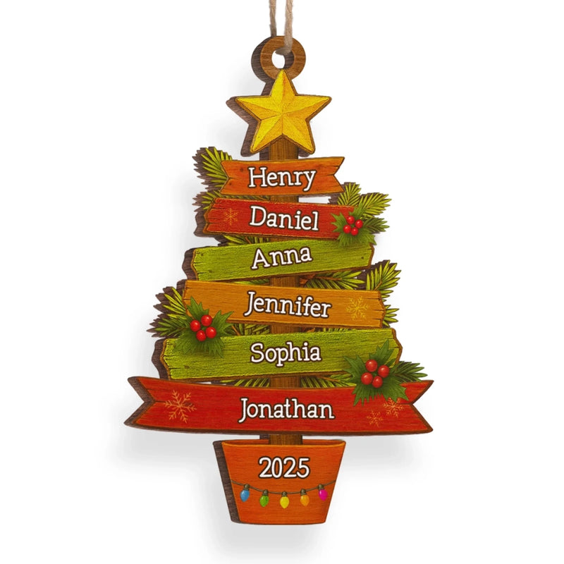 Custom Wood Ornament - Personalized Christmas Birthday Gifts For Mom, Dad, Kids - Spelling Love, Letter By Letter