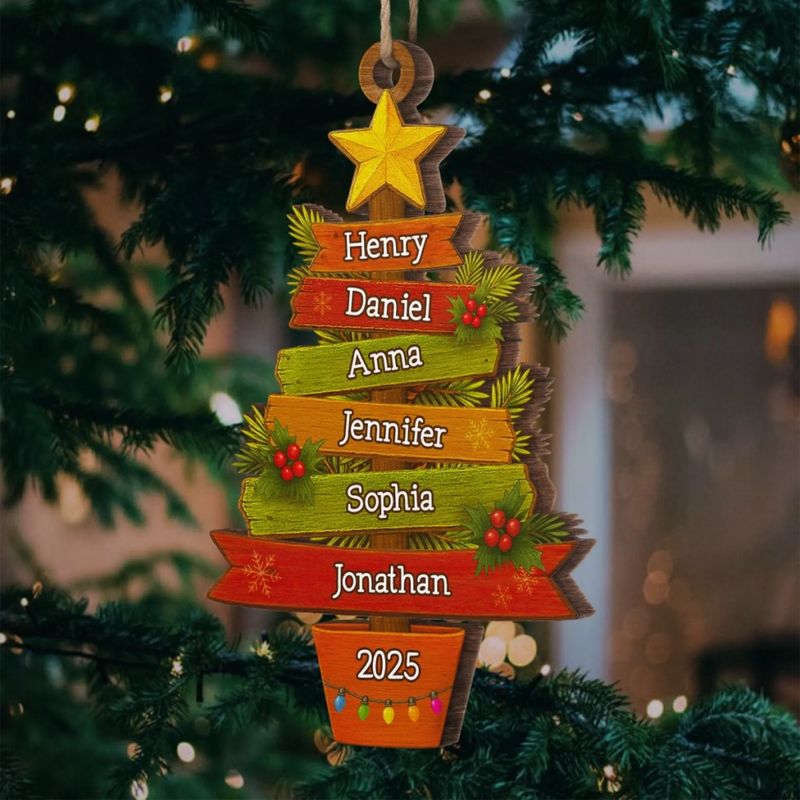 Custom Wood Ornament - Personalized Christmas Birthday Gifts For Mom, Dad, Kids - Spelling Love, Letter By Letter